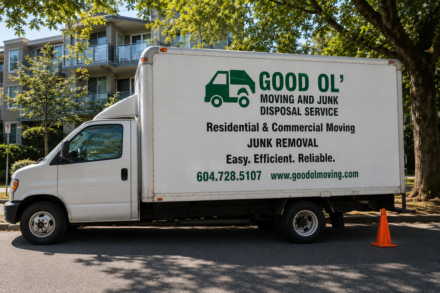 Good Ol Moving branded truck in Vancouver